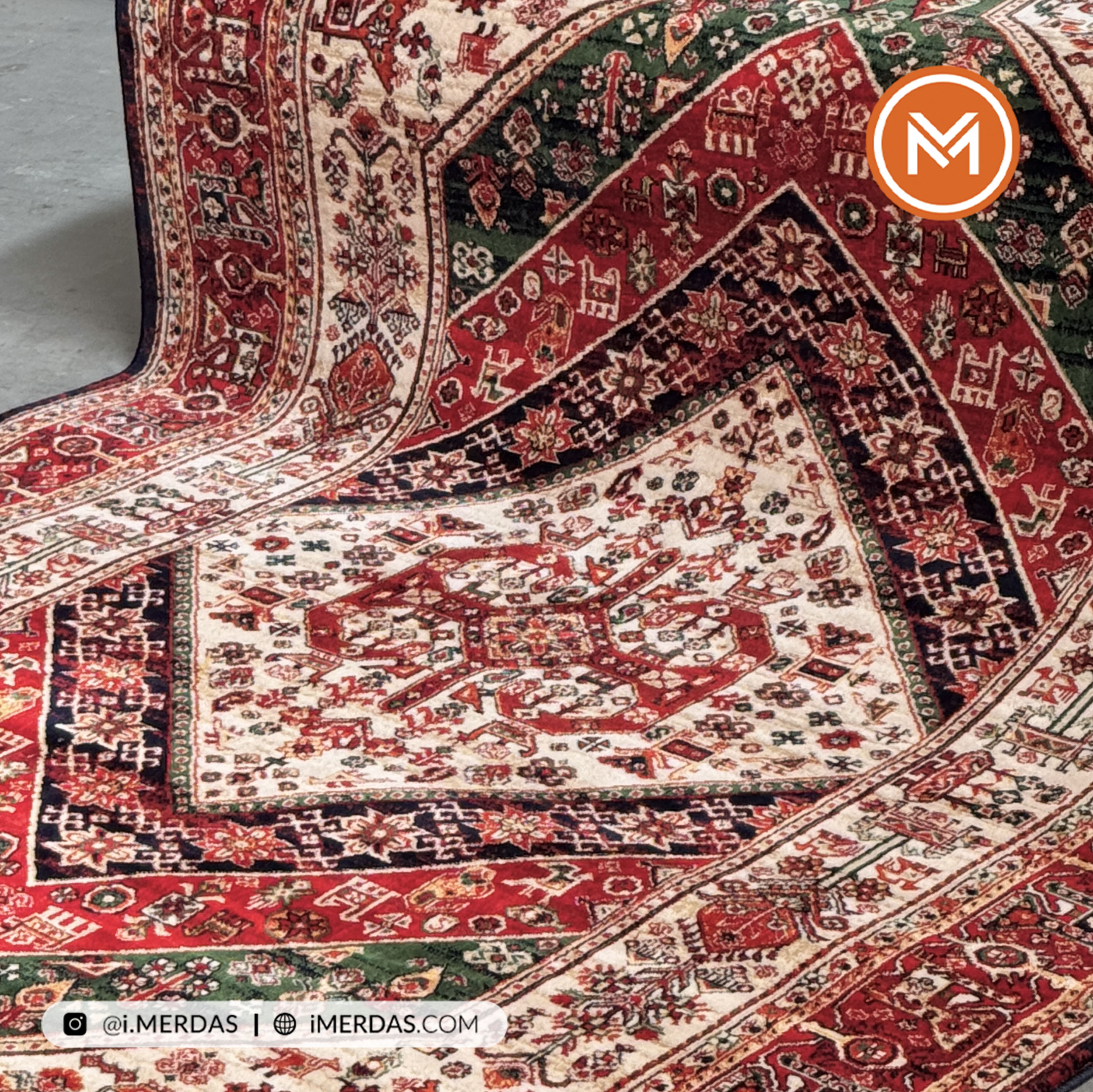 فرش گبه هرمس پلاس کد 6656 زمینه تمام رنگ